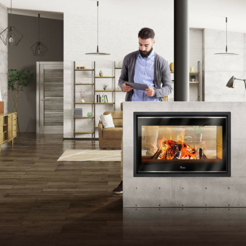 Lacunza-Nickel-Double-Sided-Built-In-Combustion-Fireplace-Lifestyle