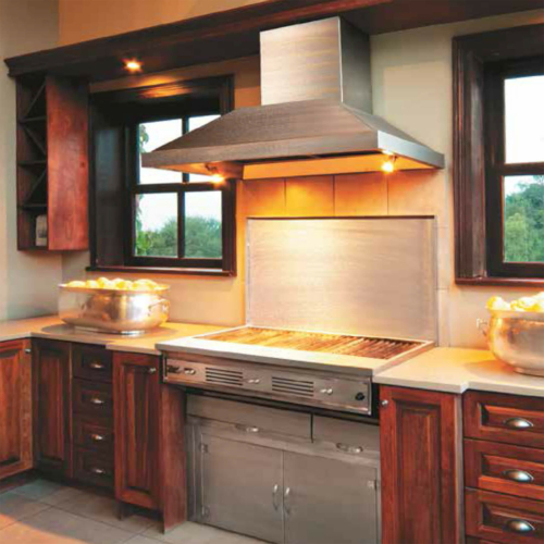 Firefox-No3-Counter-Top-Gas-Grill-with-Oven-with-Brushed-Stainless-Steel-Cupboard-Doors-and-Canopy